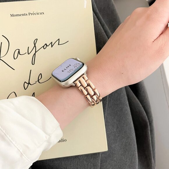 NEW Stylish Adjustable Slim Stainless iWatch Metal Band For Apple Watch Rose - Picture 4 of 6